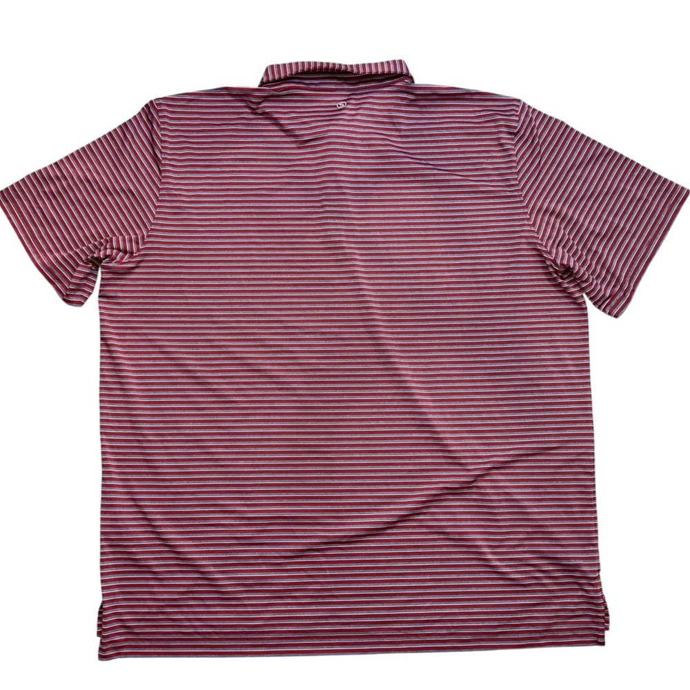 Stitch Men’s Maroon Grey Striped Golf Stretch Performance Polo, XXL - Picture 2 of 9